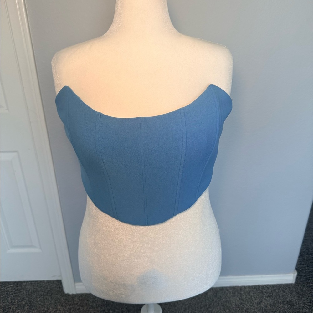 Princess Polly Light Blue Lace-Up Bustier
